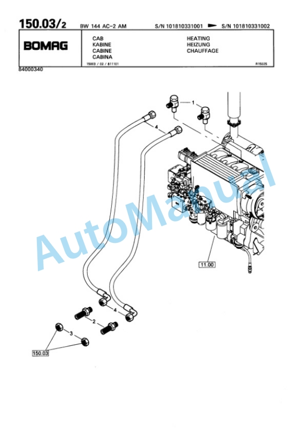 Bomag BW 144 AC-2 Combination Roller Spare Parts Catalogue 00810178 5 Bomag BW 144 AC-2 Combination Roller Spare Parts Catalogue 00810178-5