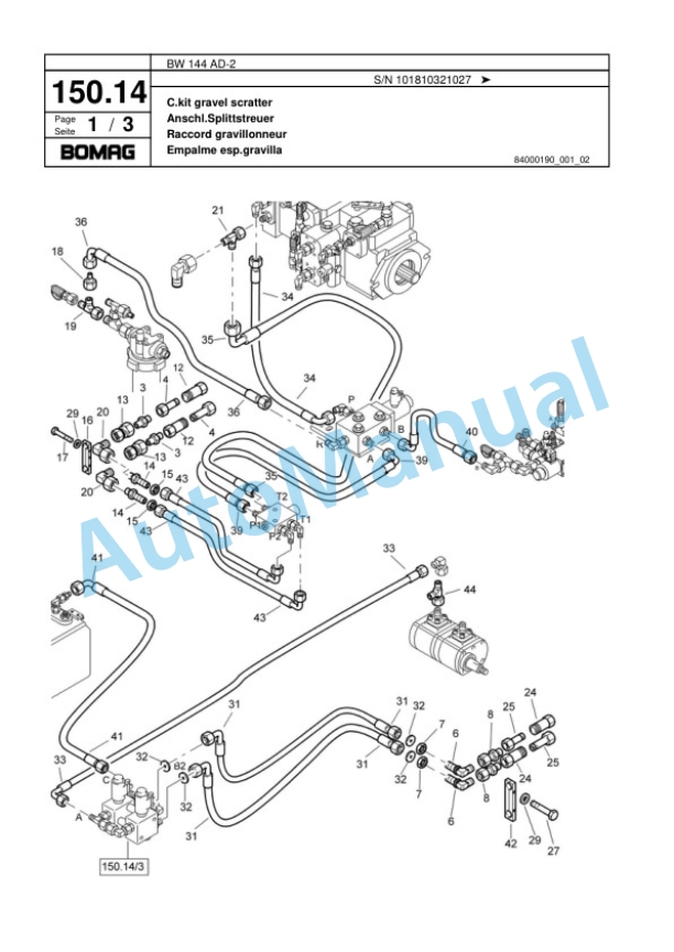 Bomag BW 144 AD-2 Combination Roller Spare Parts Catalogue 00817477 4 Bomag BW 144 AD-2 Combination Roller Spare Parts Catalogue 00817477-4