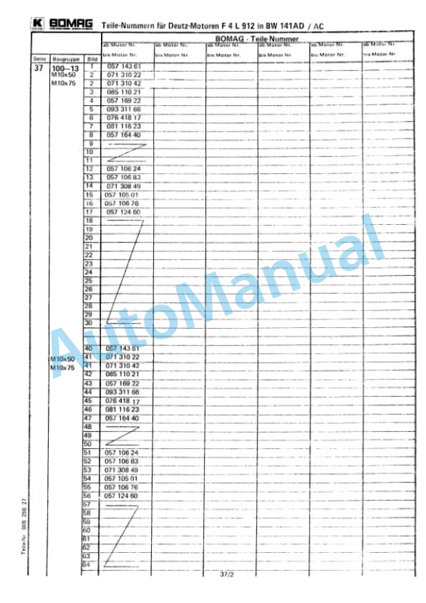 Bomag BW 144 AD, BW 154 AD Spare Parts Catalogue 00814510 5 Bomag BW 144 AD, BW 154 AD Spare Parts Catalogue 00814510-5