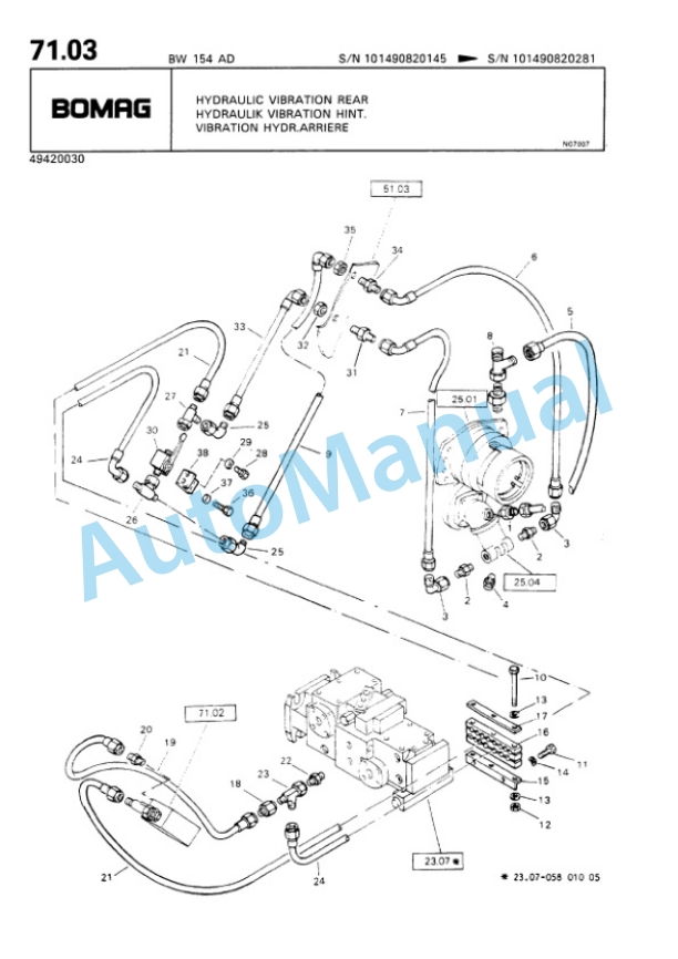 Bomag BW 144 AD, BW 154 AD Tandem Vibratory Roller Spare Parts Catalogue 00810023 3 Bomag BW 144 AD, BW 154 AD Tandem Vibratory Roller Spare Parts Catalogue 00810023-3