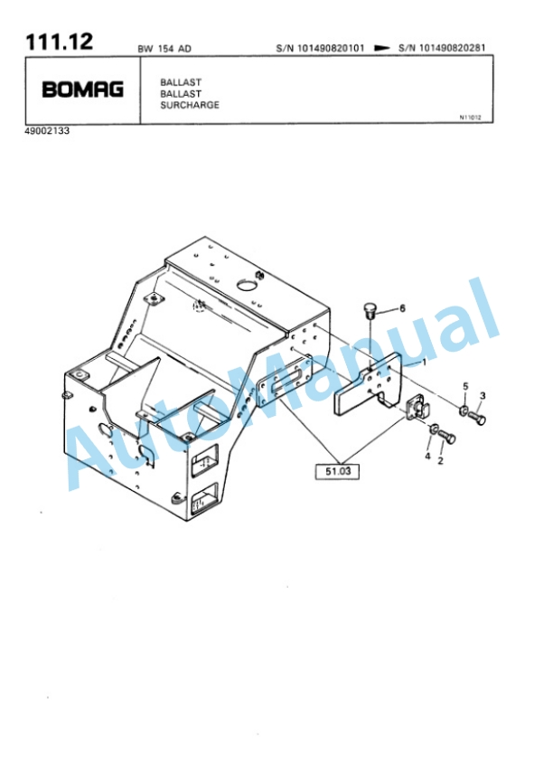 Bomag BW 144 AD, BW 154 AD Tandem Vibratory Roller Spare Parts Catalogue 00810023 4 Bomag BW 144 AD, BW 154 AD Tandem Vibratory Roller Spare Parts Catalogue 00810023-4