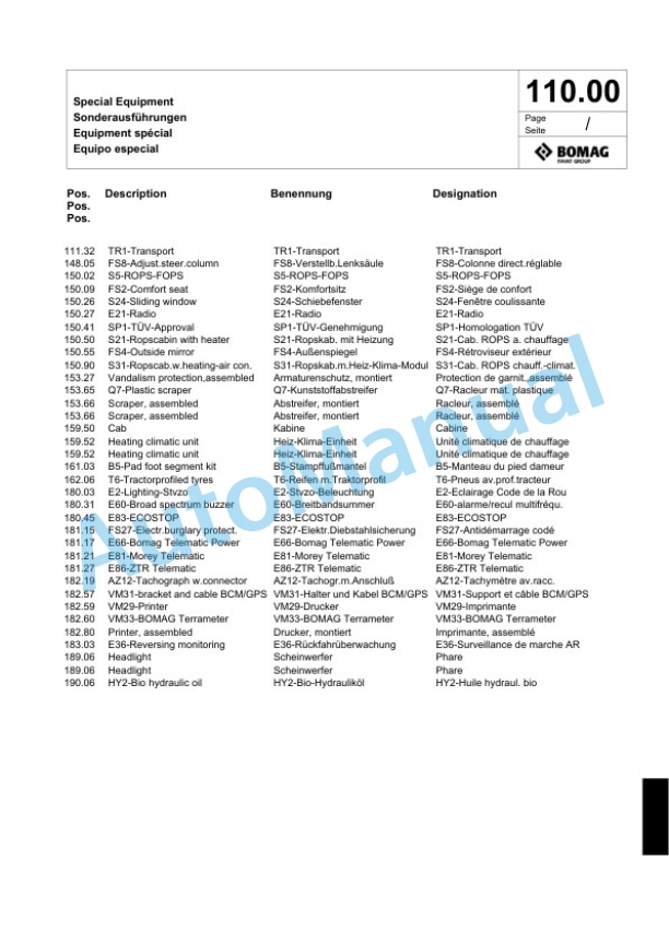 Bomag BW 145 D-5 Single Drum Wheel Drive Vibratory Roller Spare Parts Catalogue 00824357 3 Bomag BW 145 D-5 Single Drum Wheel Drive Vibratory Roller Spare Parts Catalogue 00824357-3