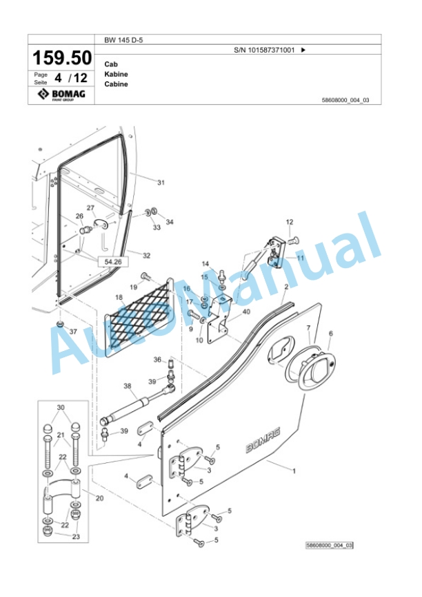 Bomag BW 145 D-5 Single Drum Wheel Drive Vibratory Roller Spare Parts Catalogue 00826053 5 Bomag BW 145 D-5 Single Drum Wheel Drive Vibratory Roller Spare Parts Catalogue 00826053-5