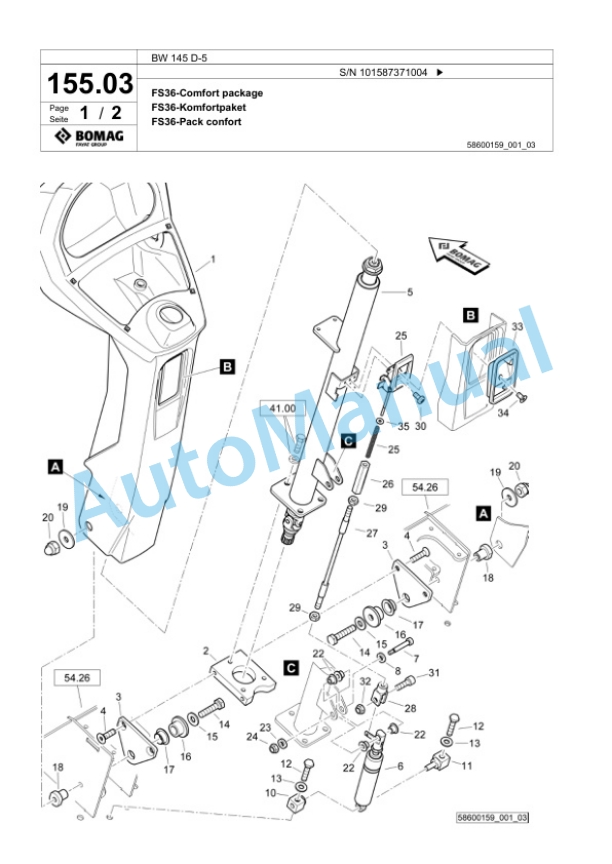 Bomag BW 145 D-5 Single Drum Wheel Drive Vibratory Roller Spare Parts Catalogue 00826623 4 Bomag BW 145 D-5 Single Drum Wheel Drive Vibratory Roller Spare Parts Catalogue 00826623-4