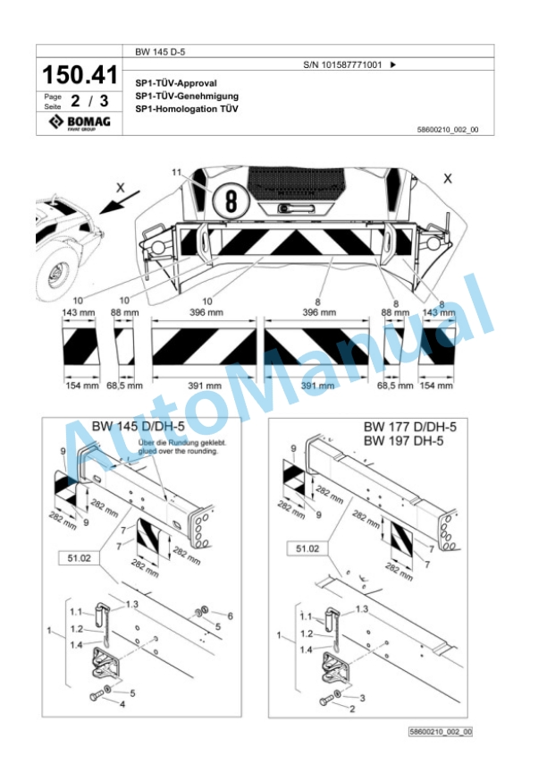 Bomag BW 145 D-5 Single Drum Wheel Drive Vibratory Roller Spare Parts Catalogue 00826771 3 Bomag BW 145 D-5 Single Drum Wheel Drive Vibratory Roller Spare Parts Catalogue 00826771-3