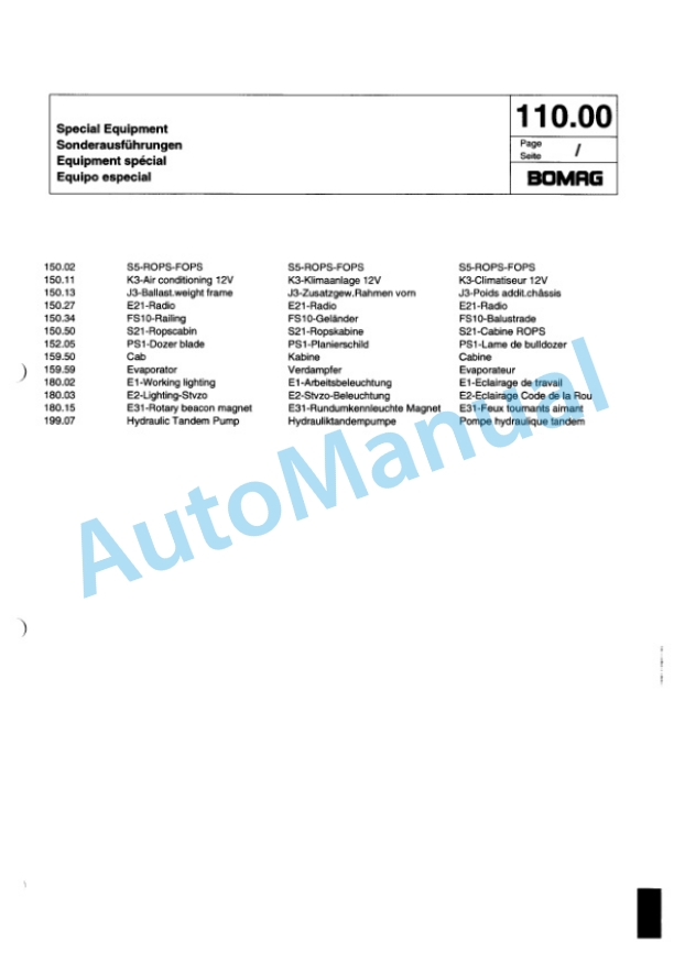 Bomag BW 145 PDH-3 Single Drum Wheel Drive Vibratory Roller Spare Parts Catalogue 00815523 5 Bomag BW 145 PDH-3 Single Drum Wheel Drive Vibratory Roller Spare Parts Catalogue 00815523-5