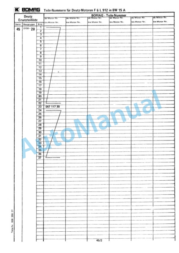 Bomag BW 15, BW 15S Trailed Vibratory Rollers Spare Parts Catalogue 00812600 GE 5 Bomag BW 15, BW 15S Trailed Vibratory Rollers Spare Parts Catalogue 00812600 GE-5