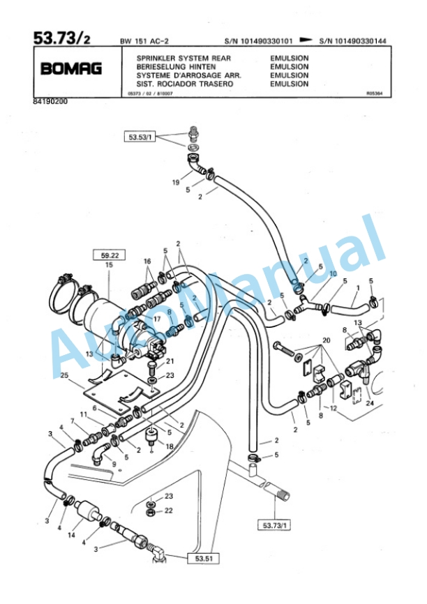 Bomag BW 151 AC-2 Combination Roller Spare Parts Catalogue 00810090 2 Bomag BW 151 AC-2 Combination Roller Spare Parts Catalogue 00810090-2
