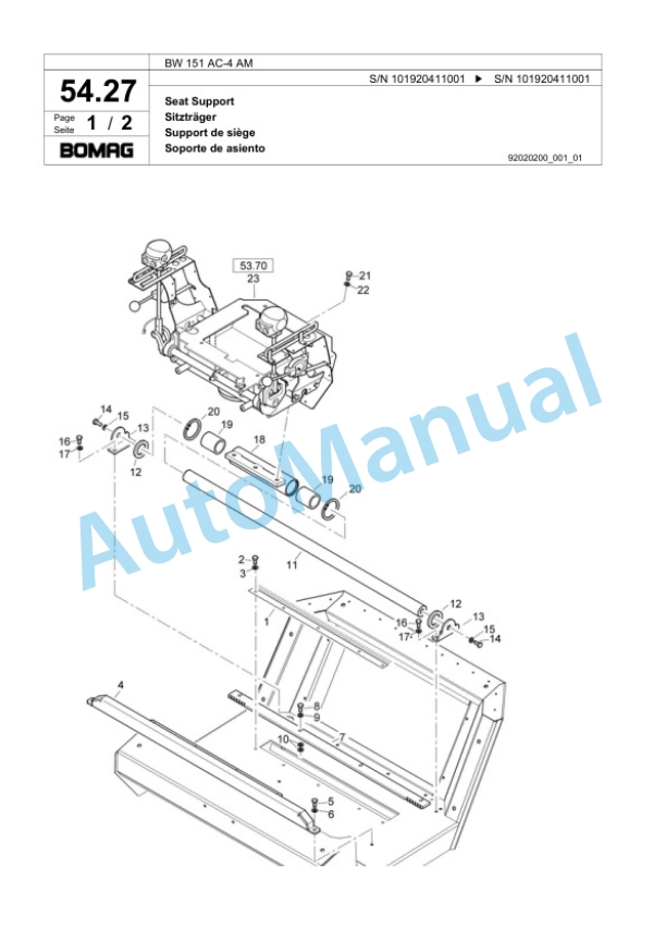 Bomag BW 151 AC-4 AM Combination Roller Spare Parts Catalogue 00817953 2 Bomag BW 151 AC-4 AM Combination Roller Spare Parts Catalogue 00817953-2