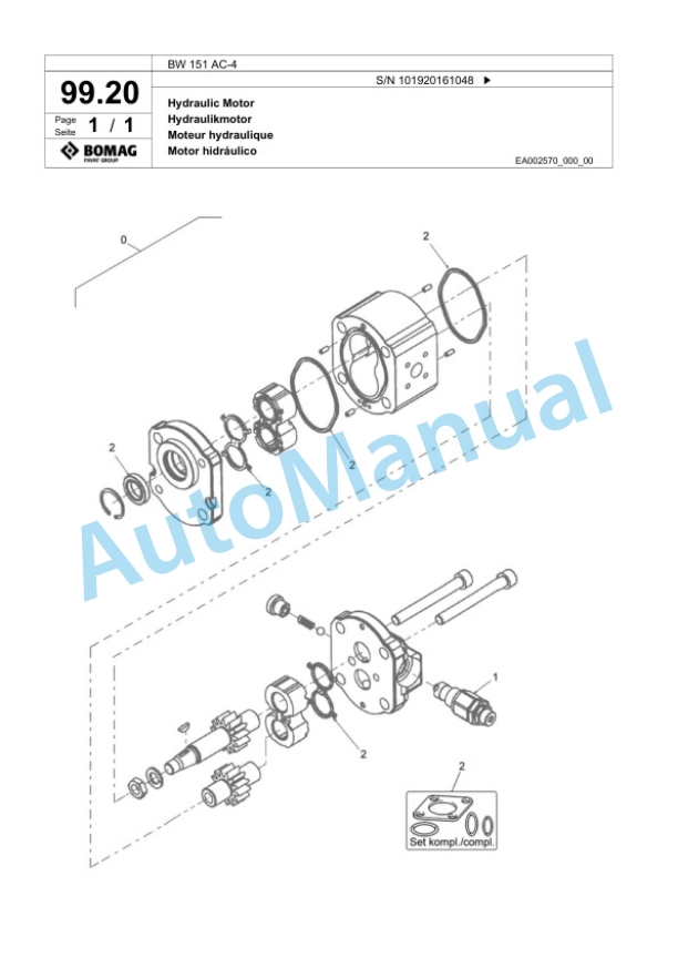 Bomag BW 151 AC-4 Combination Roller Spare Parts Catalogue 00824011 3 Bomag BW 151 AC-4 Combination Roller Spare Parts Catalogue 00824011-3