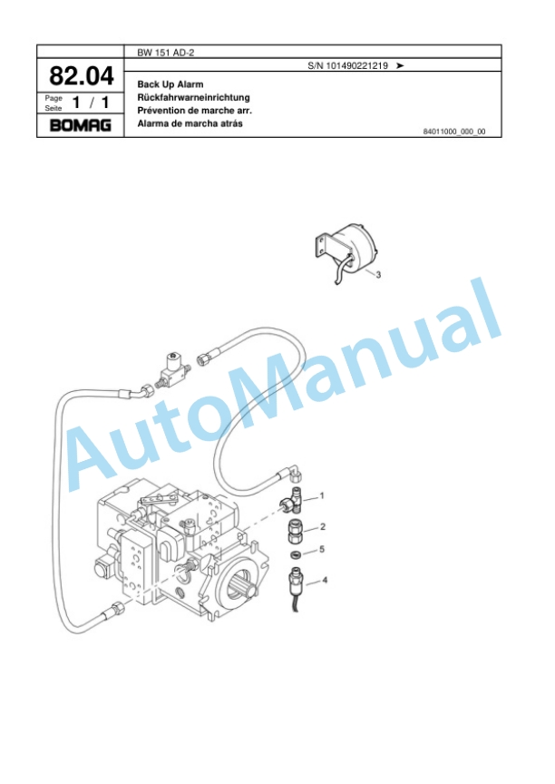 Bomag BW 151 AD-2 Combination Roller Spare Parts Catalogue 00817486 2 Bomag BW 151 AD-2 Combination Roller Spare Parts Catalogue 00817486-2