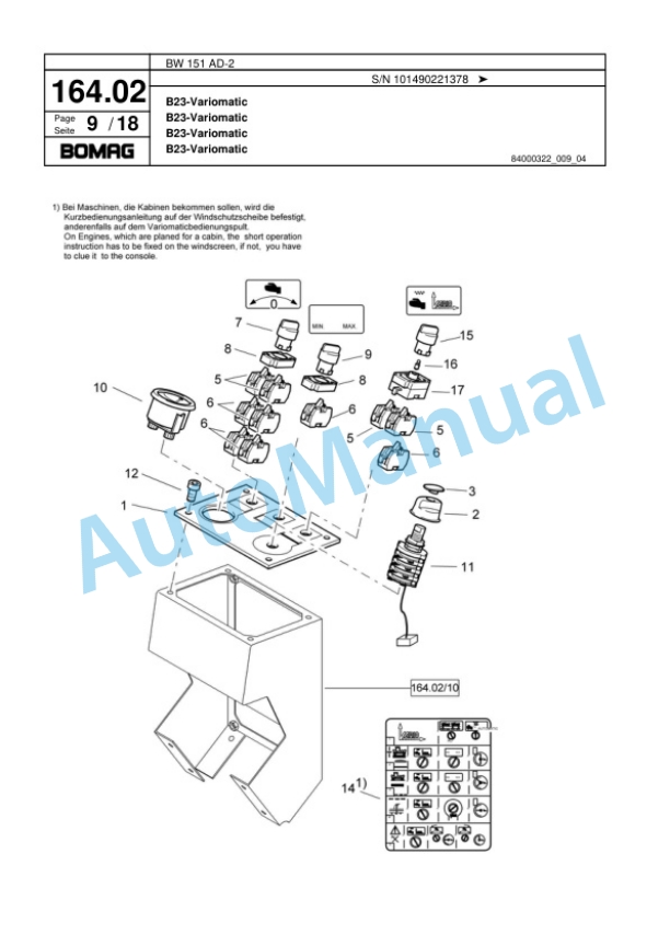 Bomag BW 151 AD-2 Combination Roller Spare Parts Catalogue 00817486 5 Bomag BW 151 AD-2 Combination Roller Spare Parts Catalogue 00817486-5