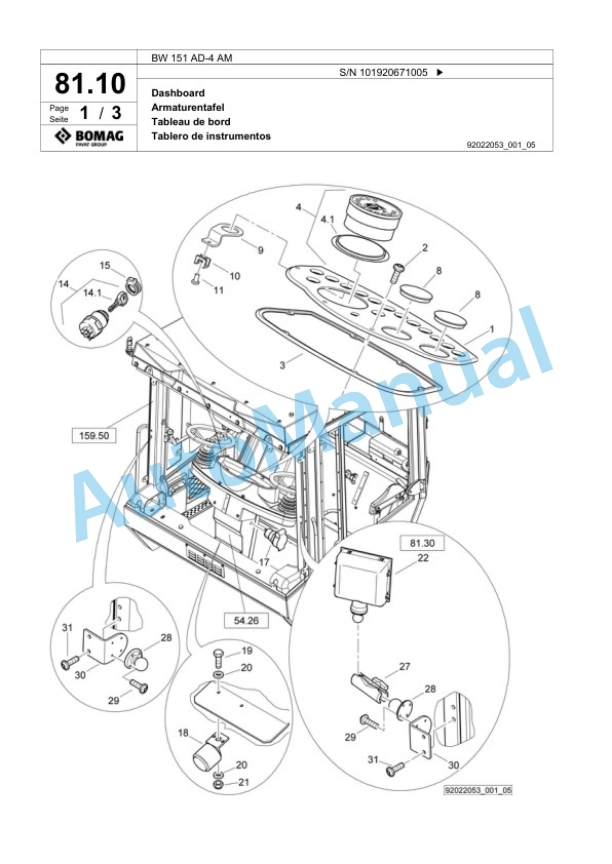 Bomag BW 151 AD-4 AM Tandem Vibratory Roller Spare Parts Catalogue 00818969 2 Bomag BW 151 AD-4 AM Tandem Vibratory Roller Spare Parts Catalogue 00818969-2