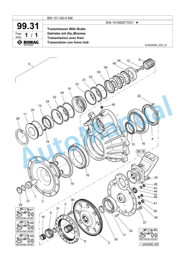 Bomag BW 151 AD-4 AM Tandem Vibratory Roller Spare Parts Catalogue 00824017 3 Bomag BW 151 AD-4 AM Tandem Vibratory Roller Spare Parts Catalogue 00824017-3