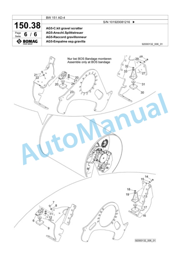 Bomag BW 151 AD-4 Tandem Vibratory Roller Spare Parts Catalogue 00824001 4 Bomag BW 151 AD-4 Tandem Vibratory Roller Spare Parts Catalogue 00824001-4