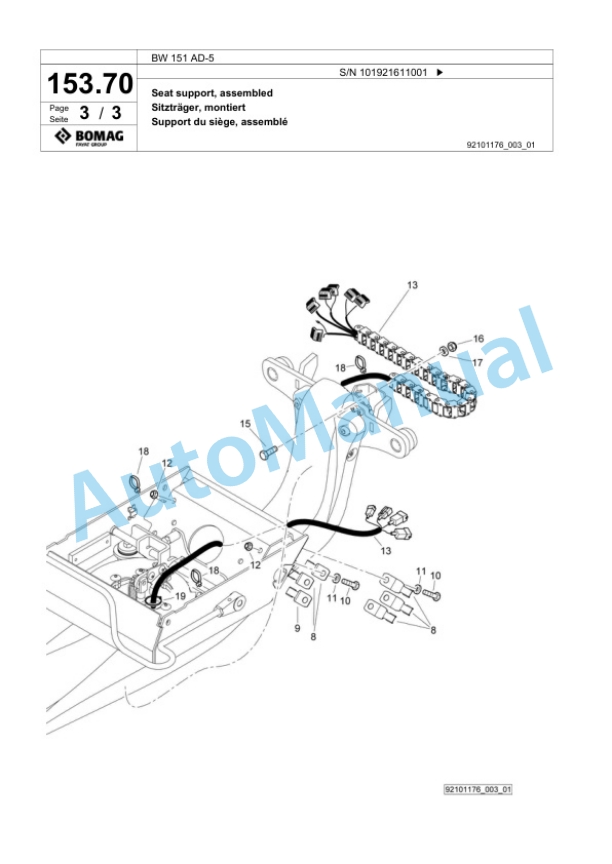 Bomag BW 151 AD-5 Tandem Vibratory Roller Spare Parts Catalogue 00825343 4 Bomag BW 151 AD-5 Tandem Vibratory Roller Spare Parts Catalogue 00825343-4