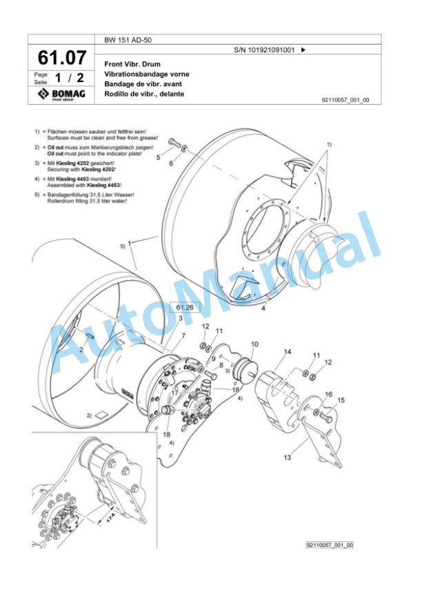Bomag BW 151 AD-50 Tandem Vibratory Roller Spare Parts Catalogue 00824501 2 Bomag BW 151 AD-50 Tandem Vibratory Roller Spare Parts Catalogue 00824501-2