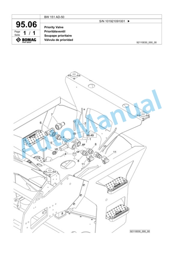 Bomag BW 151 AD-50 Tandem Vibratory Roller Spare Parts Catalogue 00824501 3 Bomag BW 151 AD-50 Tandem Vibratory Roller Spare Parts Catalogue 00824501-3