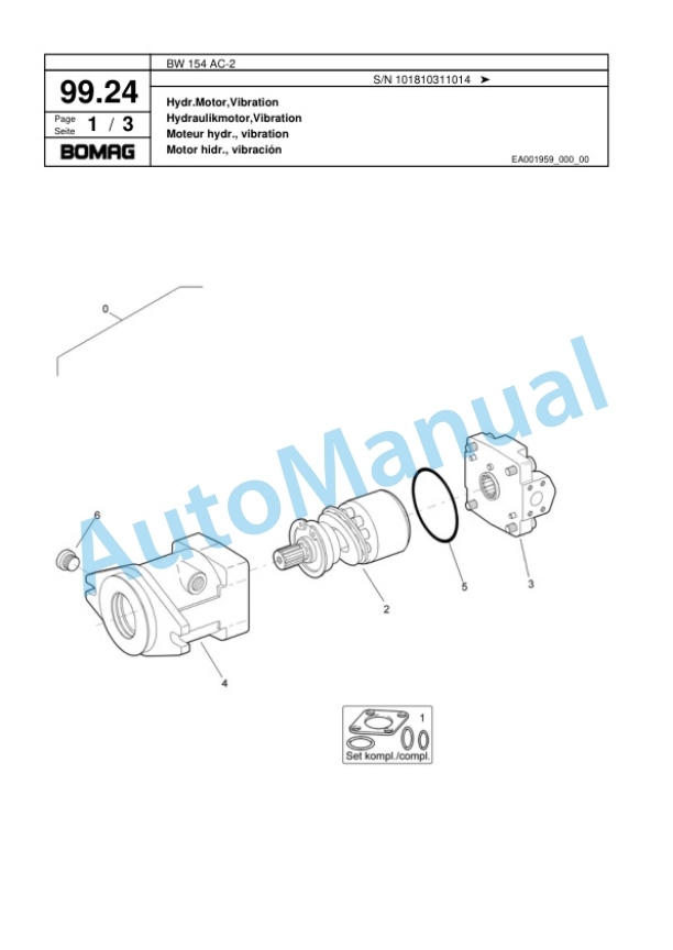 Bomag BW 154 AC-2 Combination Roller Spare Parts Catalogue 00817489 4 Bomag BW 154 AC-2 Combination Roller Spare Parts Catalogue 00817489-4