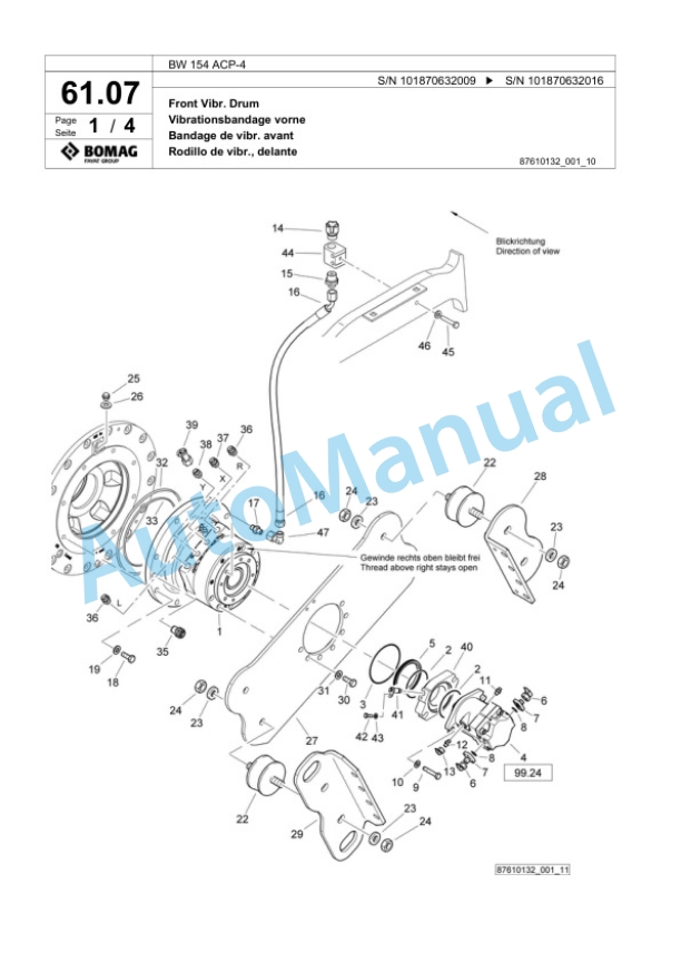 Bomag BW 154 ACP-4 Combination Roller Spare Parts Catalogue 00818305 2 Bomag BW 154 ACP-4 Combination Roller Spare Parts Catalogue 00818305-2