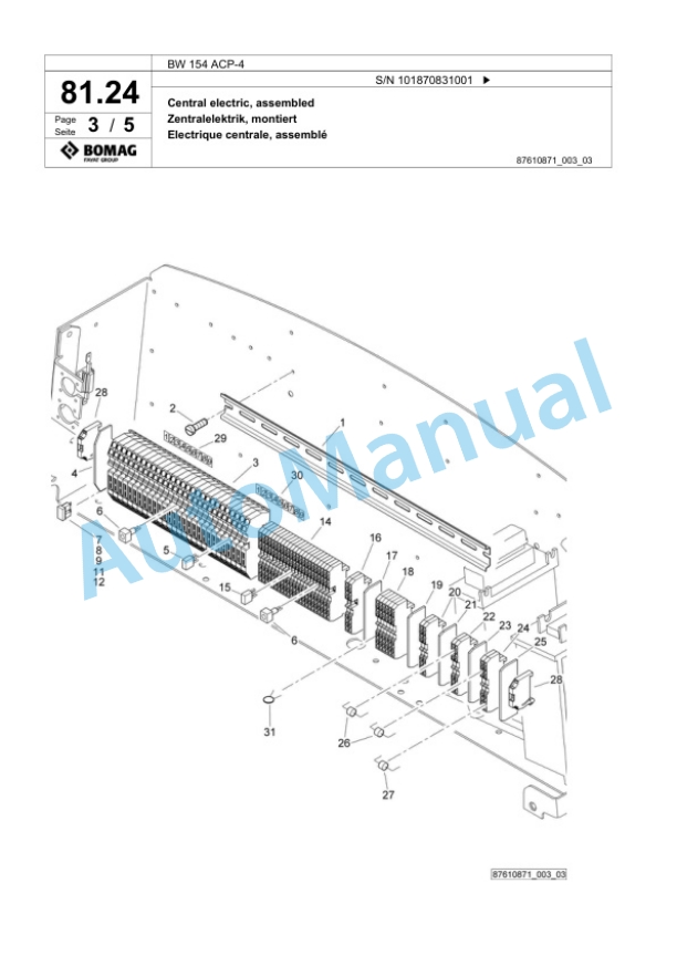 Bomag BW 154 ACP-4 Combination Roller Spare Parts Catalogue 00824721 2 Bomag BW 154 ACP-4 Combination Roller Spare Parts Catalogue 00824721-2