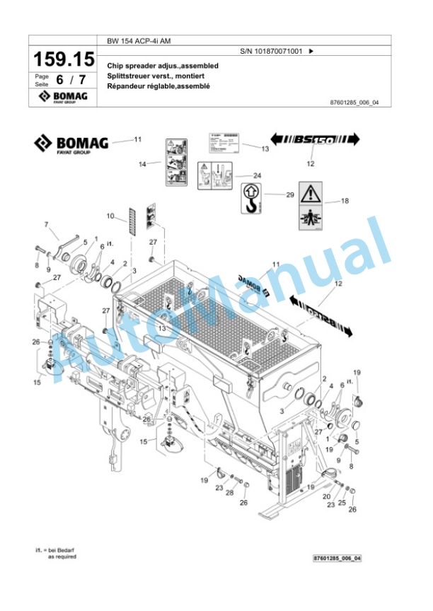 Bomag BW 154 ACP-4i AM Combination Roller Spare Parts Catalogue 00825383 5 Bomag BW 154 ACP-4i AM Combination Roller Spare Parts Catalogue 00825383-5