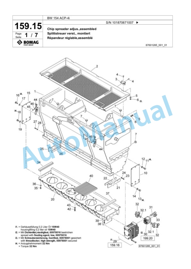 Bomag BW 154 ACP-4i Combination Roller Spare Parts Catalogue 00824591 4 Bomag BW 154 ACP-4i Combination Roller Spare Parts Catalogue 00824591-4