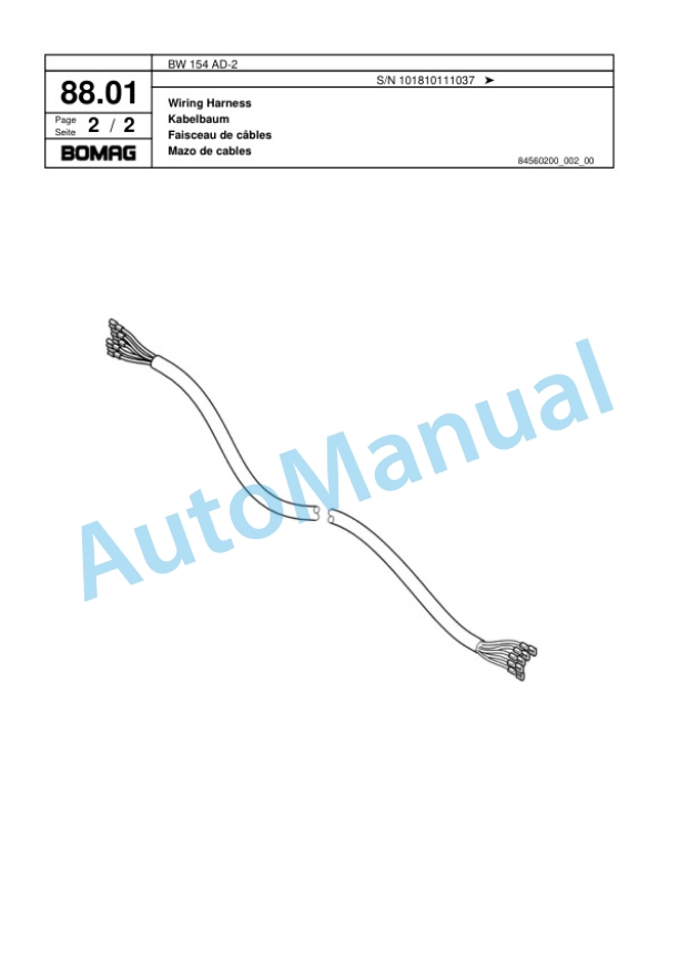 Bomag BW 154 AD-2 Tandem Vibratory Roller Spare Parts Catalogue 00817490 2 Bomag BW 154 AD-2 Tandem Vibratory Roller Spare Parts Catalogue 00817490-2