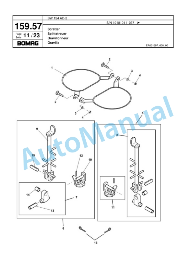 Bomag BW 154 AD-2 Tandem Vibratory Roller Spare Parts Catalogue 00817490 4 Bomag BW 154 AD-2 Tandem Vibratory Roller Spare Parts Catalogue 00817490-4