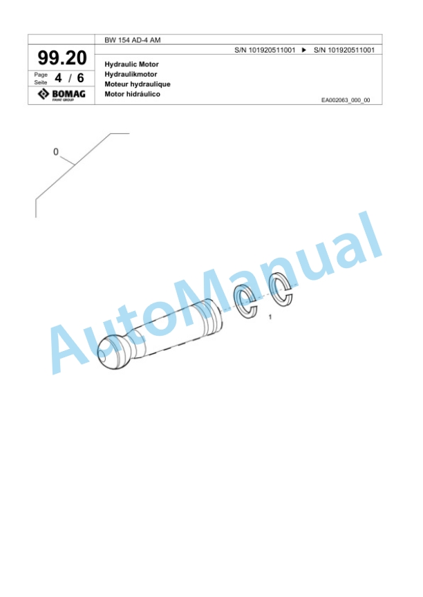 Bomag BW 154 AD-4 AM Tandem Vibratory Roller Spare Parts Catalogue 00817699 3 Bomag BW 154 AD-4 AM Tandem Vibratory Roller Spare Parts Catalogue 00817699-3