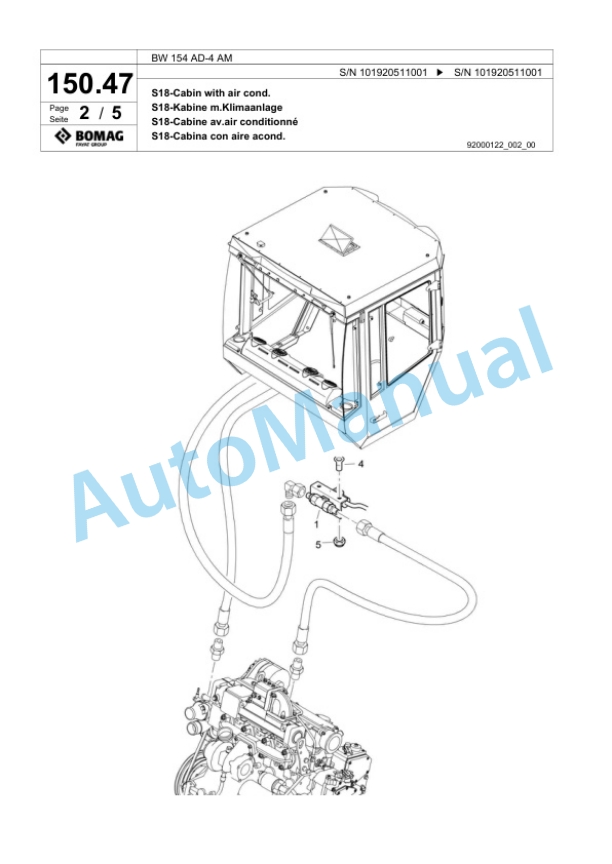 Bomag BW 154 AD-4 AM Tandem Vibratory Roller Spare Parts Catalogue 00817699 5 Bomag BW 154 AD-4 AM Tandem Vibratory Roller Spare Parts Catalogue 00817699-5