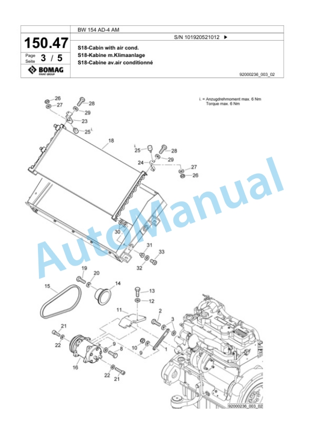 Bomag BW 154 AD-4 AM Tandem Vibratory Roller Spare Parts Catalogue 00818447 4 Bomag BW 154 AD-4 AM Tandem Vibratory Roller Spare Parts Catalogue 00818447-4