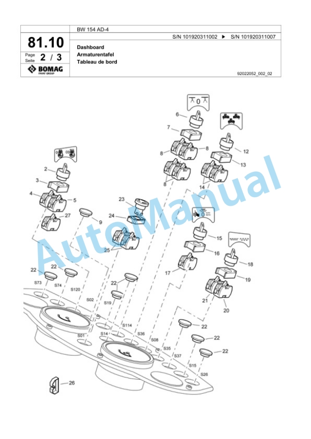 Bomag BW 154 AD-4 Tandem Vibratory Roller Spare Parts Catalogue 00817901 2 Bomag BW 154 AD-4 Tandem Vibratory Roller Spare Parts Catalogue 00817901-2