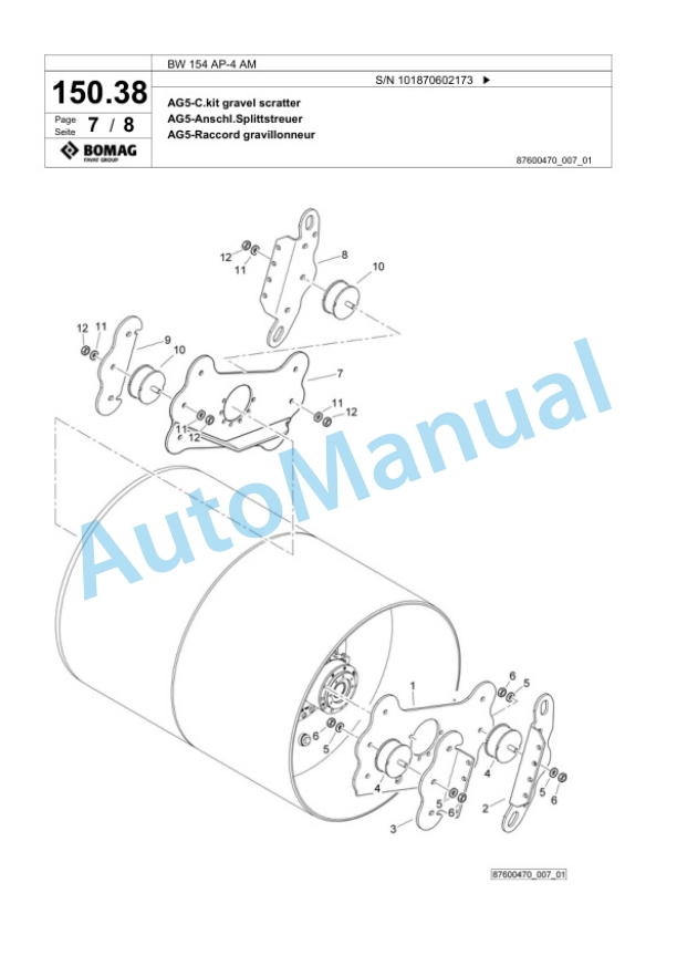Bomag BW 154 AP-4 AM Tandem Vibratory Roller Spare Parts Catalogue 00824177 4 Bomag BW 154 AP-4 AM Tandem Vibratory Roller Spare Parts Catalogue 00824177-4