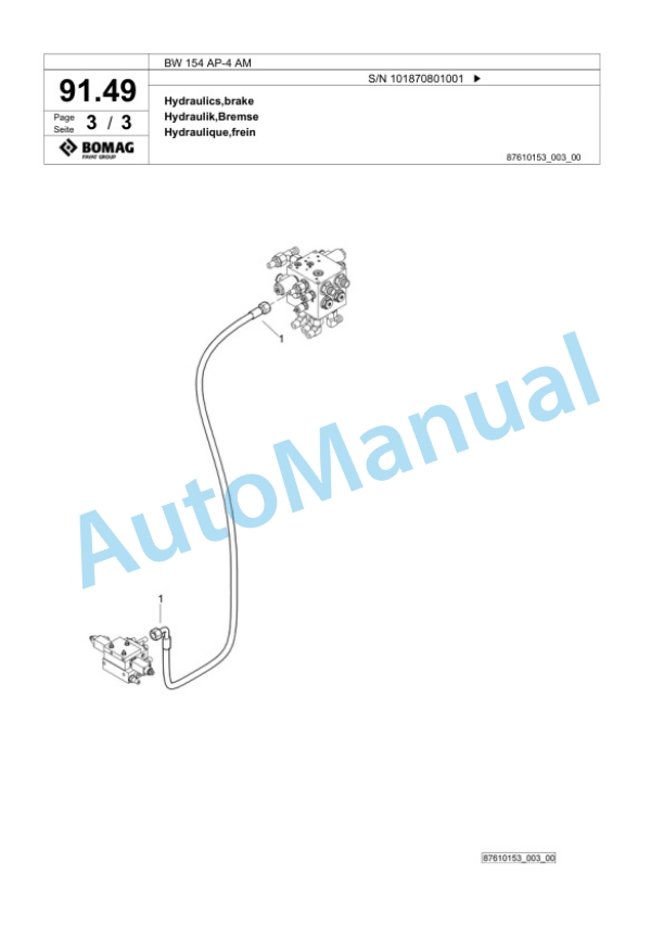 Bomag BW 154 AP-4 AM Tandem Vibratory Roller Spare Parts Catalogue 00824715 2 Bomag BW 154 AP-4 AM Tandem Vibratory Roller Spare Parts Catalogue 00824715-2