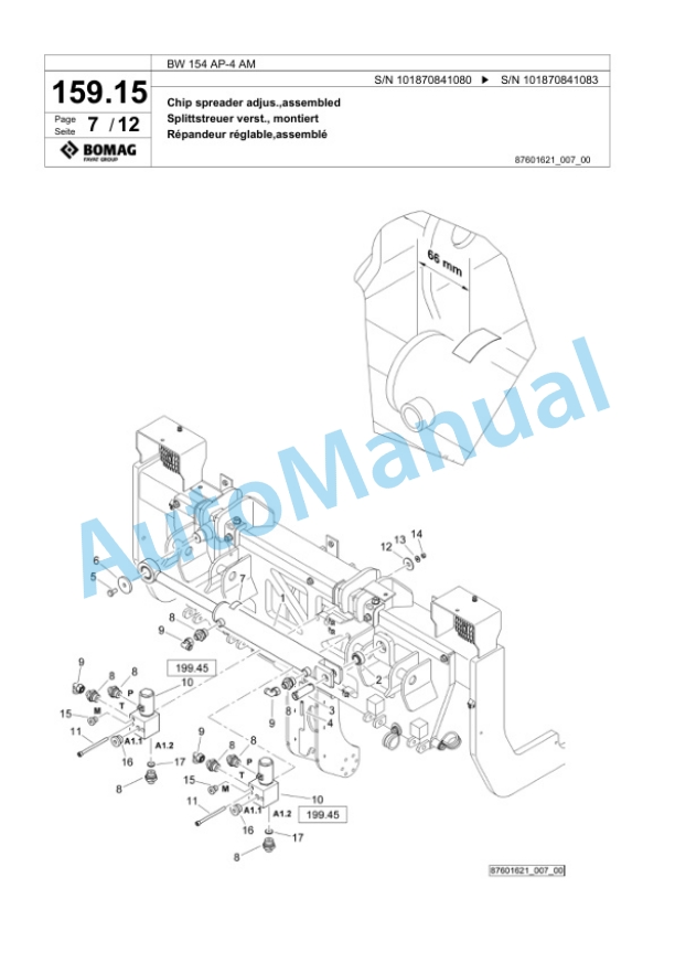 Bomag BW 154 AP-4 AM Tandem Vibratory Roller Spare Parts Catalogue 00825669 4 Bomag BW 154 AP-4 AM Tandem Vibratory Roller Spare Parts Catalogue 00825669-4