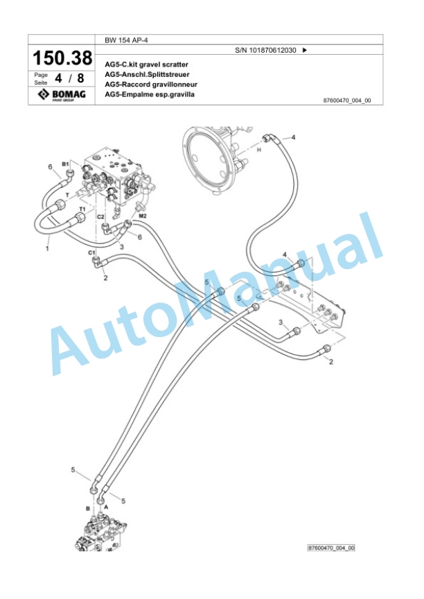 Bomag BW 154 AP-4 Tandem Vibratory Roller Spare Parts Catalogue 00824179 4 Bomag BW 154 AP-4 Tandem Vibratory Roller Spare Parts Catalogue 00824179-4