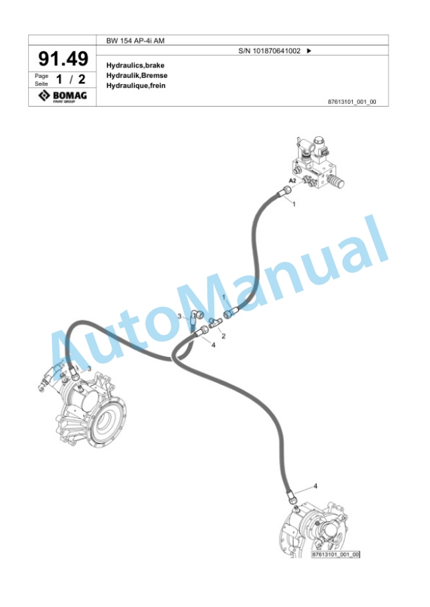 Bomag BW 154 AP-4i AM Tandem Vibratory Roller Spare Parts Catalogue 00824385 2 Bomag BW 154 AP-4i AM Tandem Vibratory Roller Spare Parts Catalogue 00824385-2