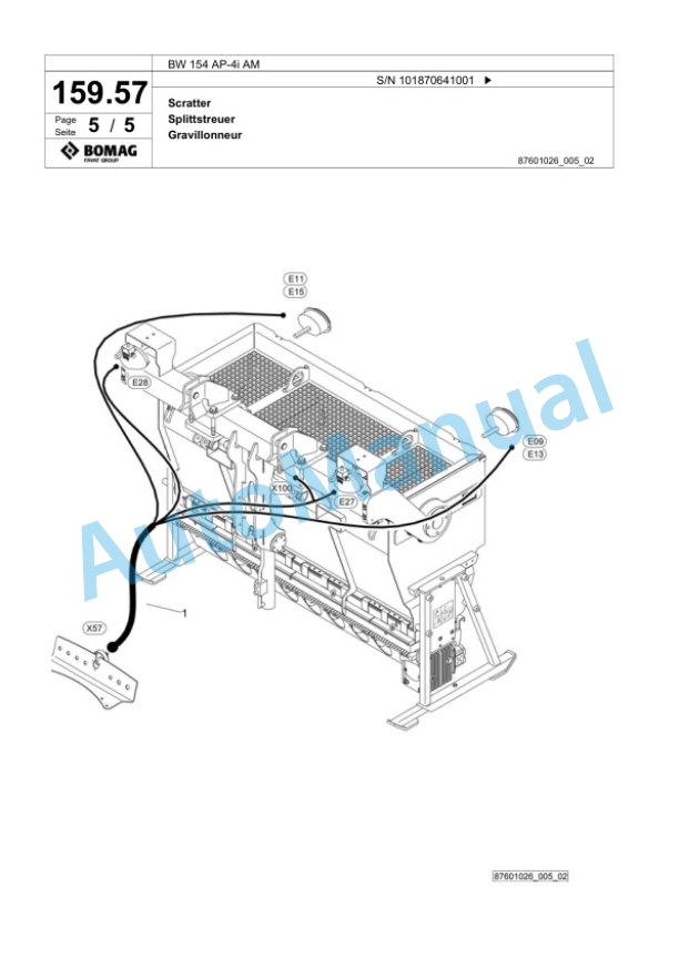 Bomag BW 154 AP-4i AM Tandem Vibratory Roller Spare Parts Catalogue 00824385 5 Bomag BW 154 AP-4i AM Tandem Vibratory Roller Spare Parts Catalogue 00824385-5