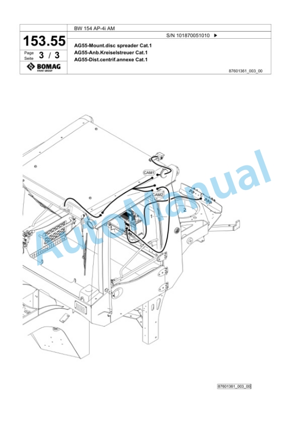 Bomag BW 154 AP-4i AM Tandem Vibratory Roller Spare Parts Catalogue 00825379 4 Bomag BW 154 AP-4i AM Tandem Vibratory Roller Spare Parts Catalogue 00825379-4