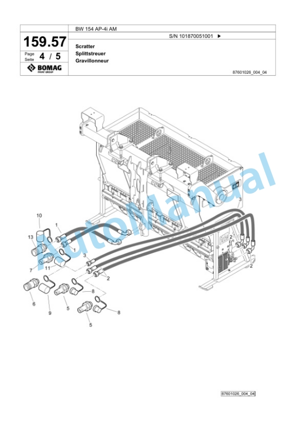 Bomag BW 154 AP-4i AM Tandem Vibratory Roller Spare Parts Catalogue 00825379 5 Bomag BW 154 AP-4i AM Tandem Vibratory Roller Spare Parts Catalogue 00825379-5