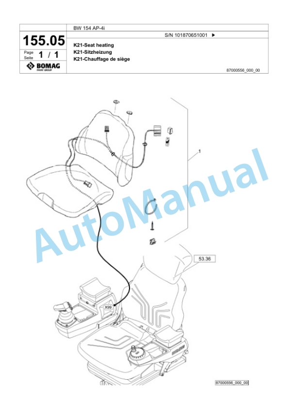 Bomag BW 154 AP-4i Tandem Vibratory Roller Spare Parts Catalogue 00824587 4 Bomag BW 154 AP-4i Tandem Vibratory Roller Spare Parts Catalogue 00824587-4
