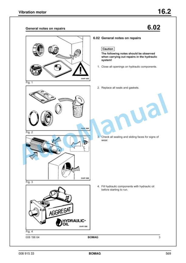Bomag BW 154 AP AM Tandem Vibratory Roller Service Manual 00891533 4 Bomag BW 154 AP AM Tandem Vibratory Roller Service Manual 00891533 - Image 4