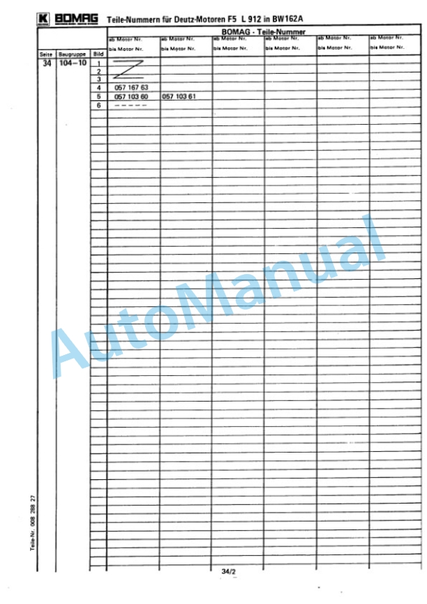 Bomag BW 160 A, BW 160 AD, BW 160 AC Spare Parts Catalogue 00814611 5 Bomag BW 160 A, BW 160 AD, BW 160 AC Spare Parts Catalogue 00814611-5