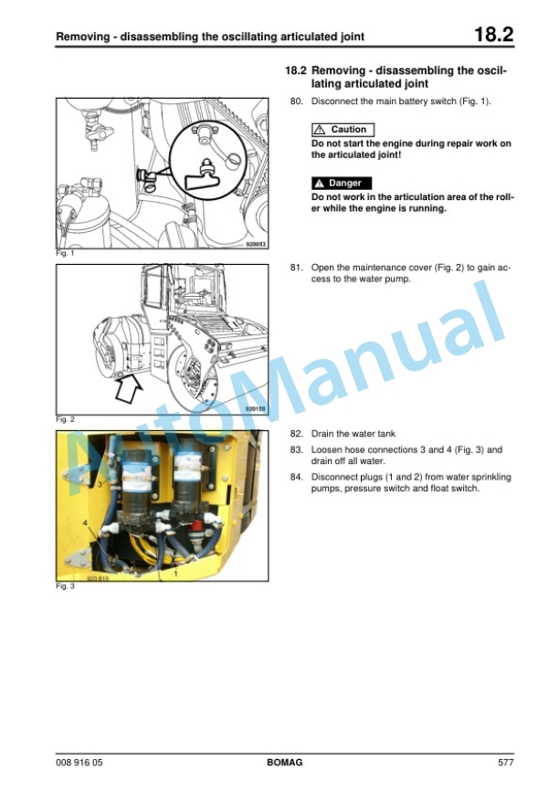 Bomag BW 161 AC-4 Combination Roller Service Manual 00891605 3 Bomag BW 161 AC-4 Combination Roller Service Manual 00891605 - Image 3