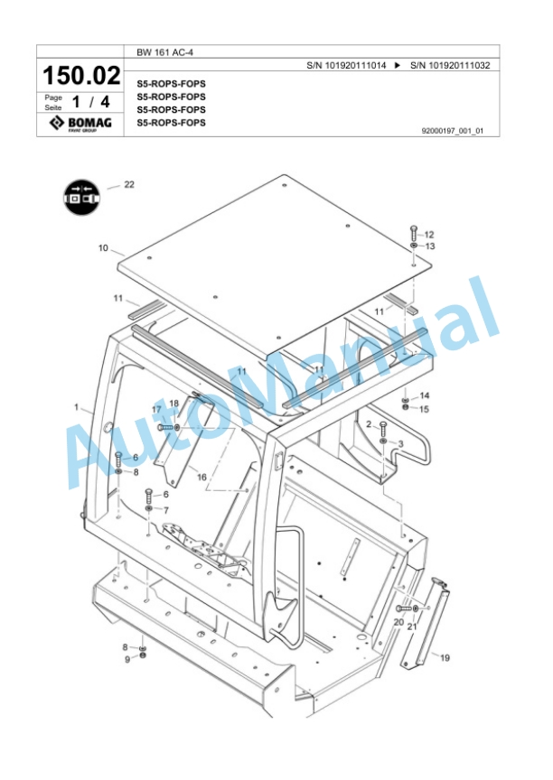 Bomag BW 161 AC-4 Combination Roller Spare Parts Catalogue 00817947 4 Bomag BW 161 AC-4 Combination Roller Spare Parts Catalogue 00817947-4