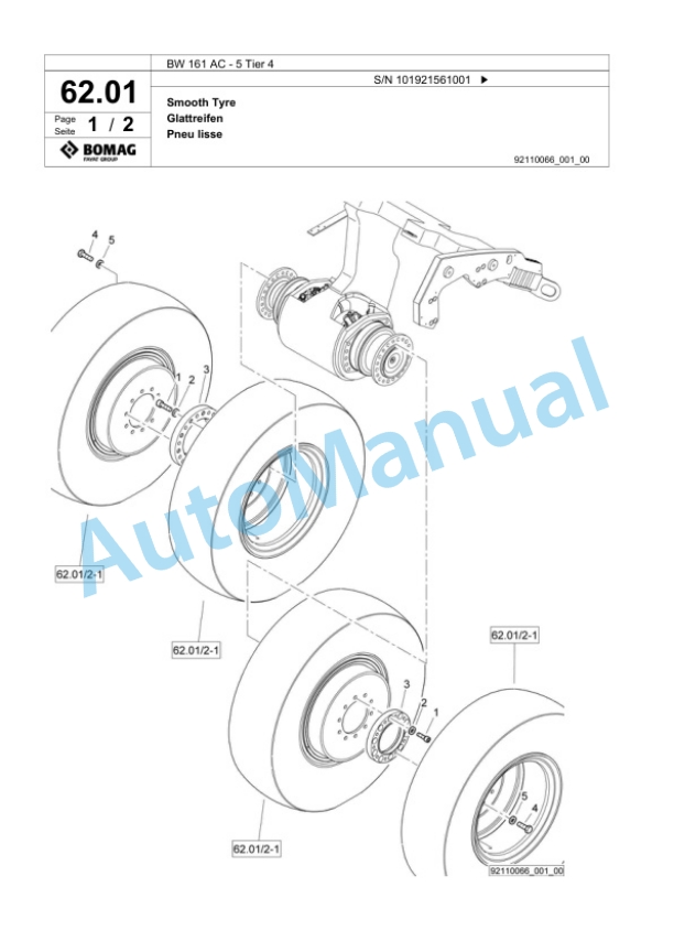 Bomag BW 161 AC-5 Tier 4 Combination Roller Spare Parts Catalogue 00824955 2 Bomag BW 161 AC-5 Tier 4 Combination Roller Spare Parts Catalogue 00824955-2