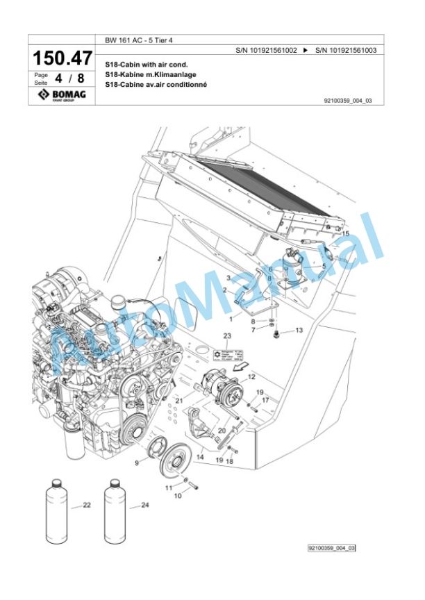 Bomag BW 161 AC-5 Tier 4 Combination Roller Spare Parts Catalogue 00824955 4 Bomag BW 161 AC-5 Tier 4 Combination Roller Spare Parts Catalogue 00824955-4