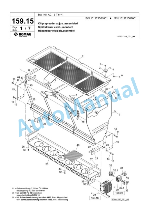 Bomag BW 161 AC-5 Tier 4 Combination Roller Spare Parts Catalogue 00824955 5 Bomag BW 161 AC-5 Tier 4 Combination Roller Spare Parts Catalogue 00824955-5