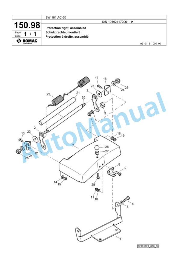Bomag BW 161 AC-50 Combination Roller Spare Parts Catalogue 00824853 4 Bomag BW 161 AC-50 Combination Roller Spare Parts Catalogue 00824853-4